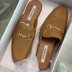 Brown tan suede loafers Steve Madden